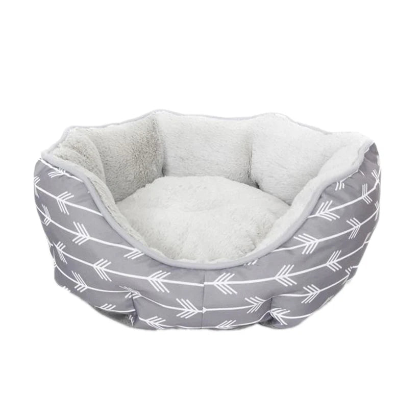 Marltons Grey Plush Bed for Dogs Large 70cm x 65cm x 14cm