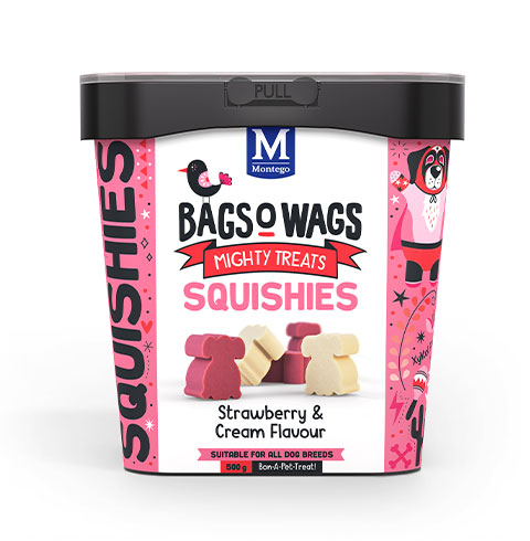 Montego Bags O' Wags Squishies Stawberry & Cream 500g