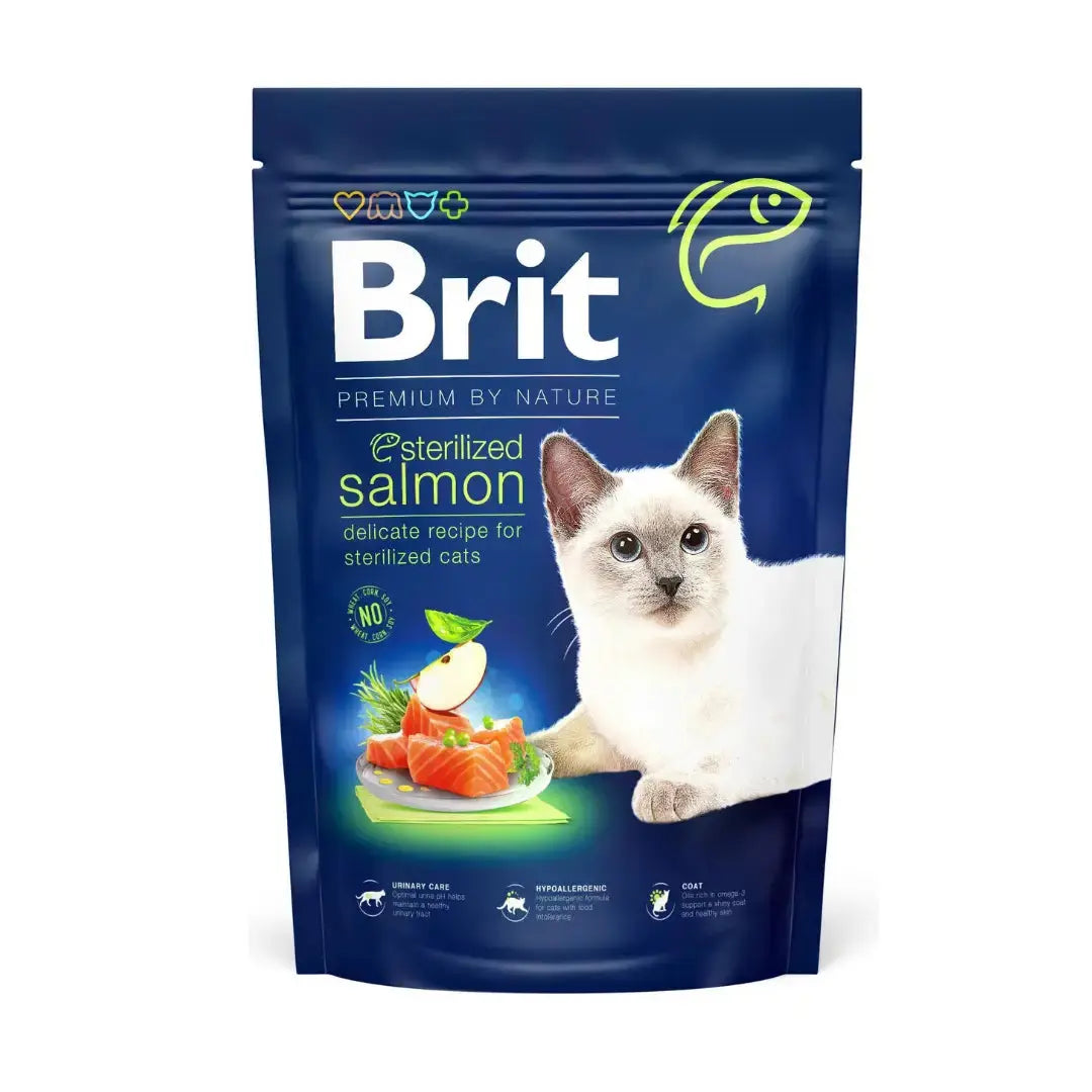 Brit Premium Sterilised Adult Cat Dry Food - Salmon