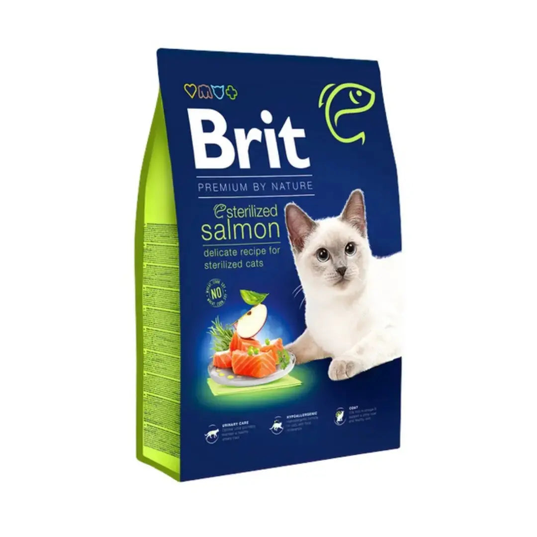 Brit Premium Sterilised Adult Cat Dry Food - Salmon