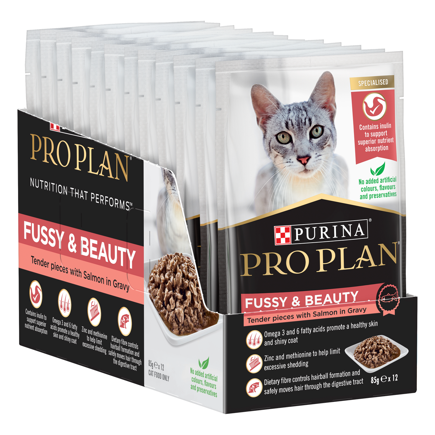 Pro Plan Feline Adult Fus&Beaut Wet Sal-Gravy
