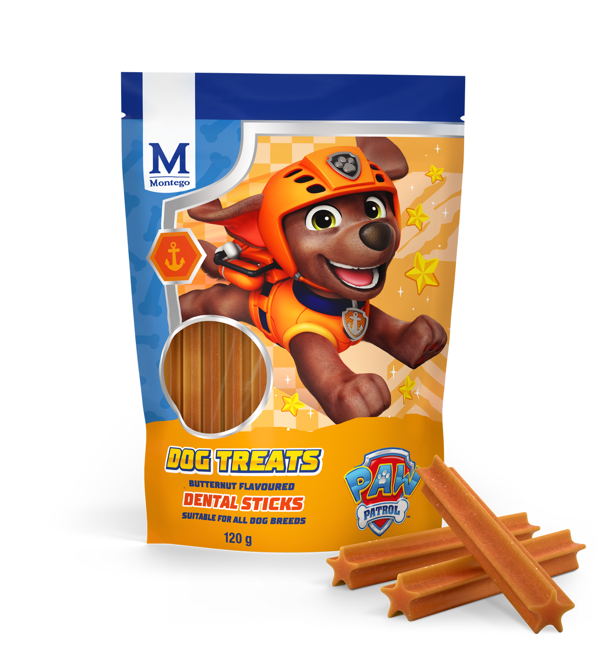 Montego Paw Patrol Butternut Flavour Dental Sticks 120g