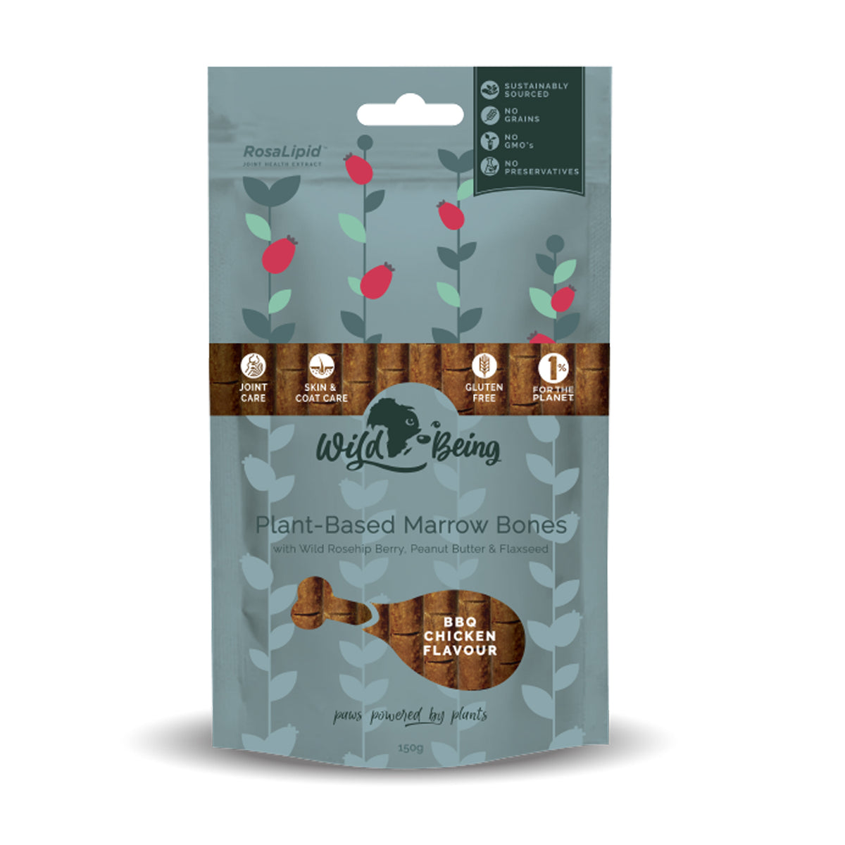 Wild Being Plant Based Marrow Bones - BBQ Chicken -150g