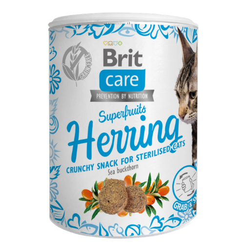 Brit Care Adult Superfruits Herring Snack for Sterilized Cats