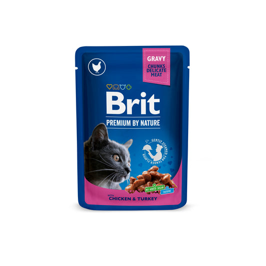 Brit Premium Adult Chicken & Turkey in Gravy Wet Cat Food