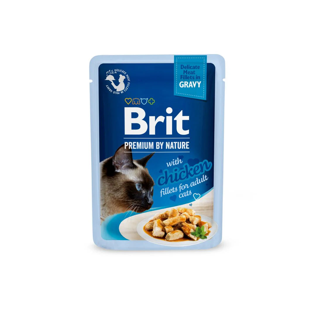 Brit Premium Adult Chicken Fillets in Gravy Wet Cat Food