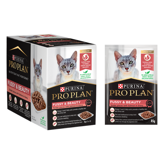 Pro Plan Feline Adult Fus&Beaut Wet Sal-Gravy
