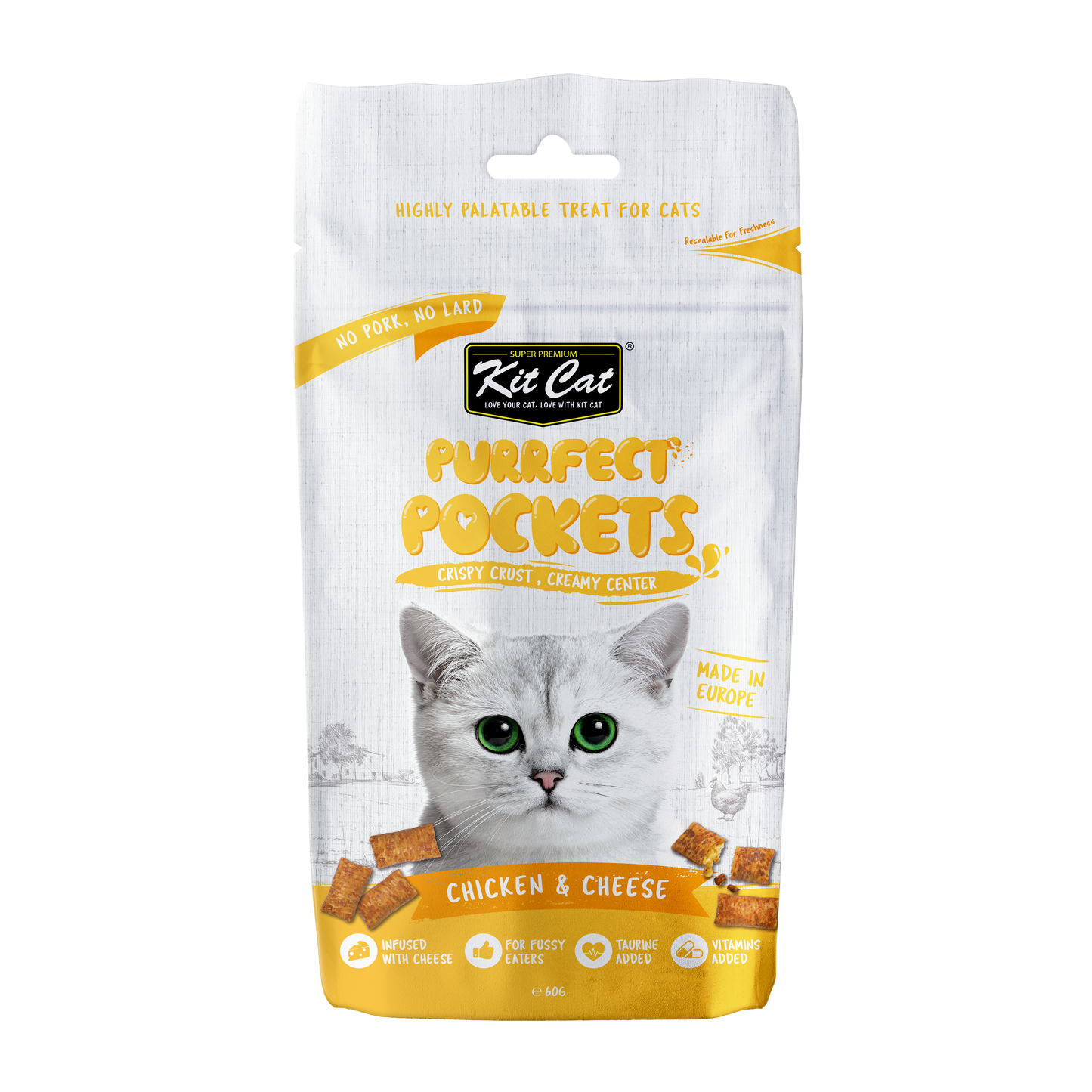 Kit Cat Purrfect Pockets - Chicken & Cheese 60g