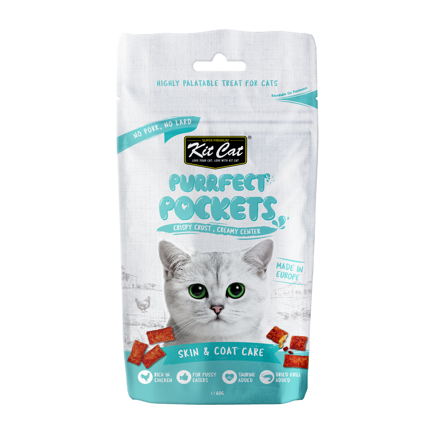 Kit Cat Purrfect Pockets - Skin & Coat Care 60g