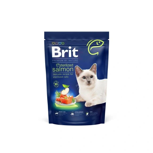 Brit Premium Sterilised Adult Cat Dry Food - Salmon